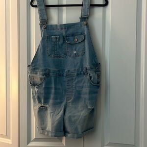 Wax Jeans Womens Shortall Overalls -Light blue jean like new sz 2XL